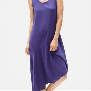 Eileen fisher medium petite silk georgette asymmetrical dress Athena